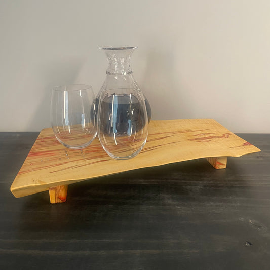 Handcrafted Live Edge Elder Wood Serving Tray