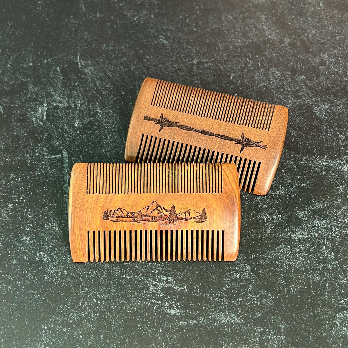 Personalized Beard Comb, Custom Text or Image Engraved Comb and/or Case