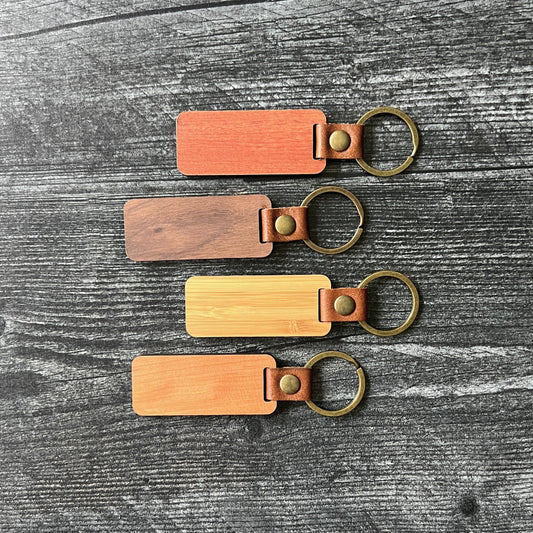 Walnut, Cherry, Bamboo, and Rosewood Keychain Blanks