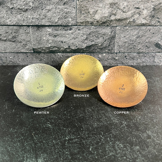 Copper, Bronze or Pewter Ring Dish in 3 Styles