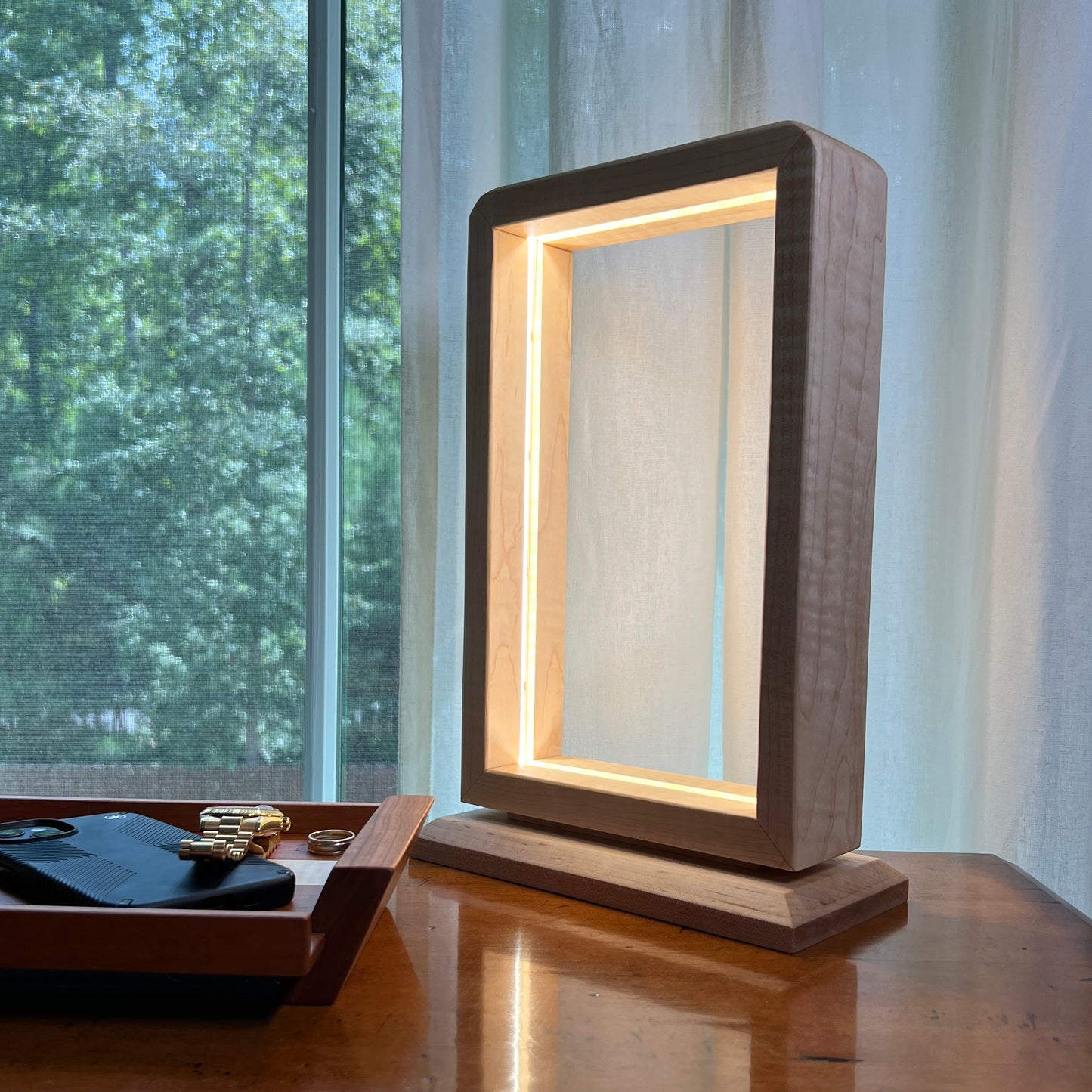 Handcrafted Solid Wood LED Ambient Light