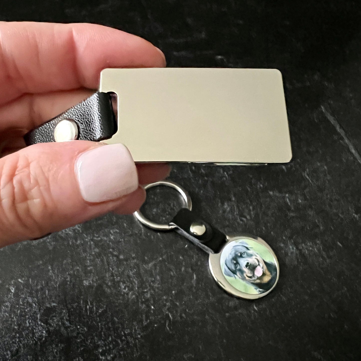 Custom Stainless Steel Photo Keychain – Perfect Gift for New Parents, Grandparents, New Drivers & Homeowners