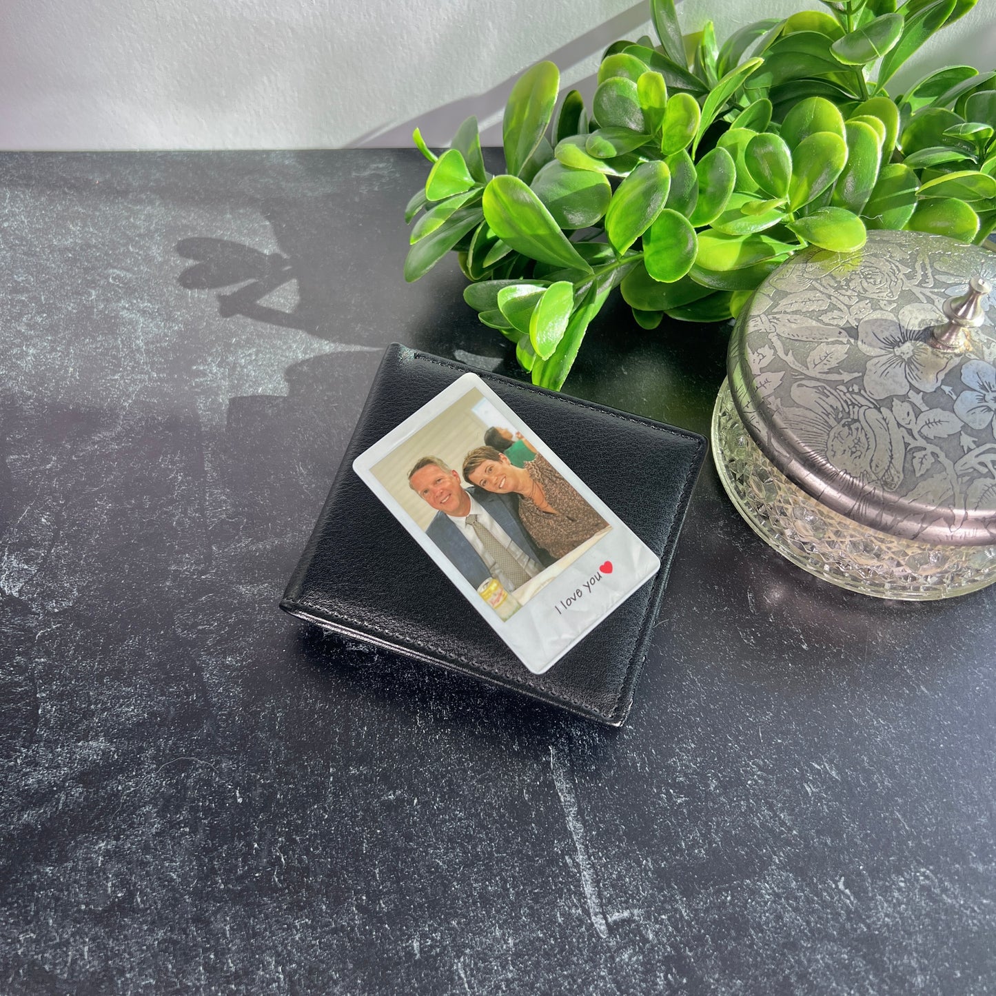 Custom Polaroid-Style Metal Photo Wallet Card – Personalized Keepsake Gift with Photo and Message