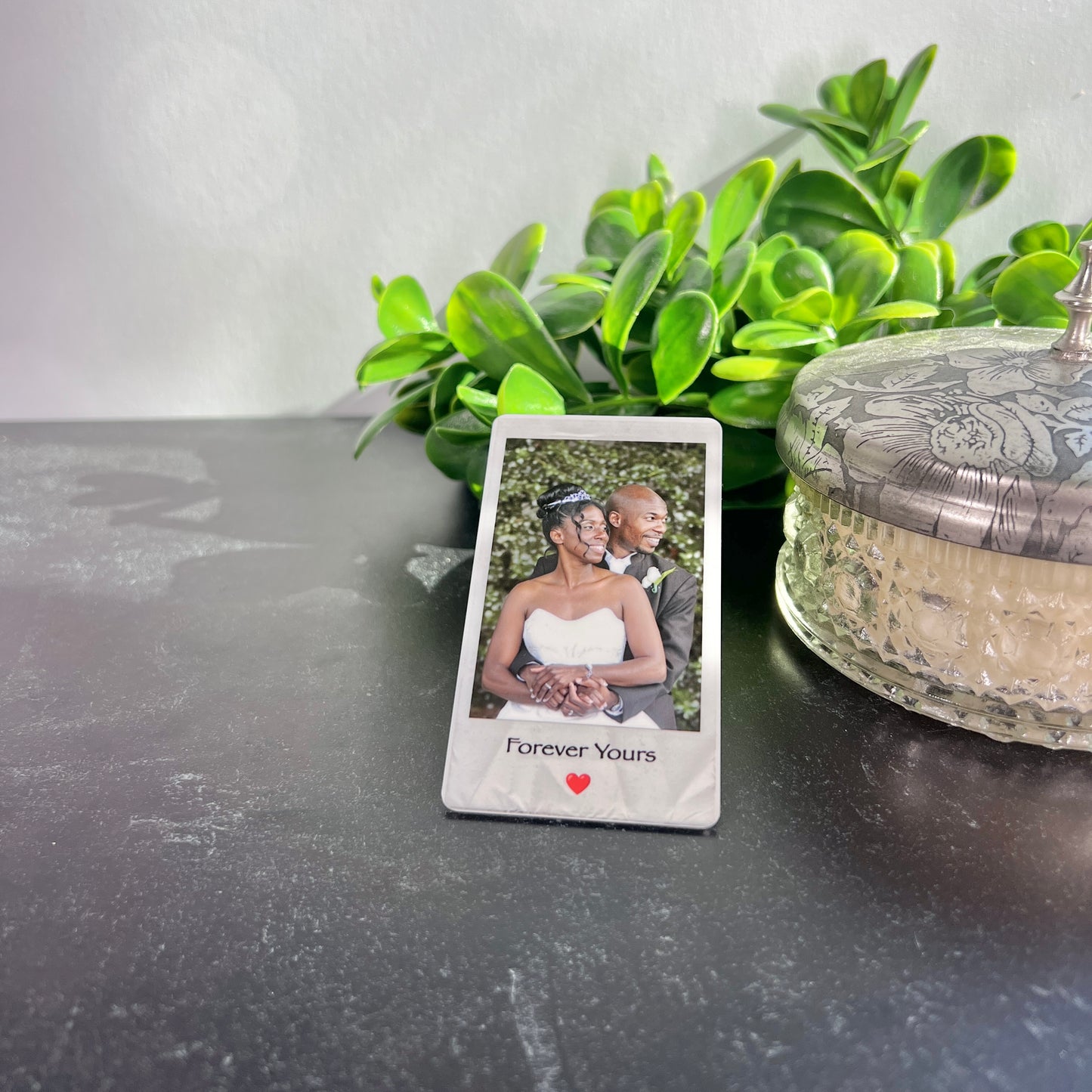 Custom Polaroid-Style Metal Photo Wallet Card – Personalized Keepsake Gift with Photo and Message