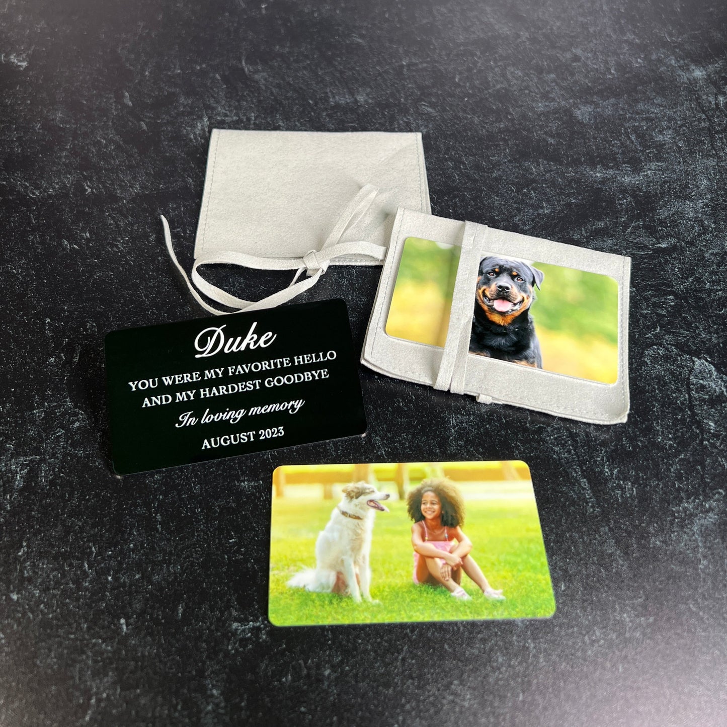 Metal Color Photo Card; Pet Loss Wallet Insert Keepsake