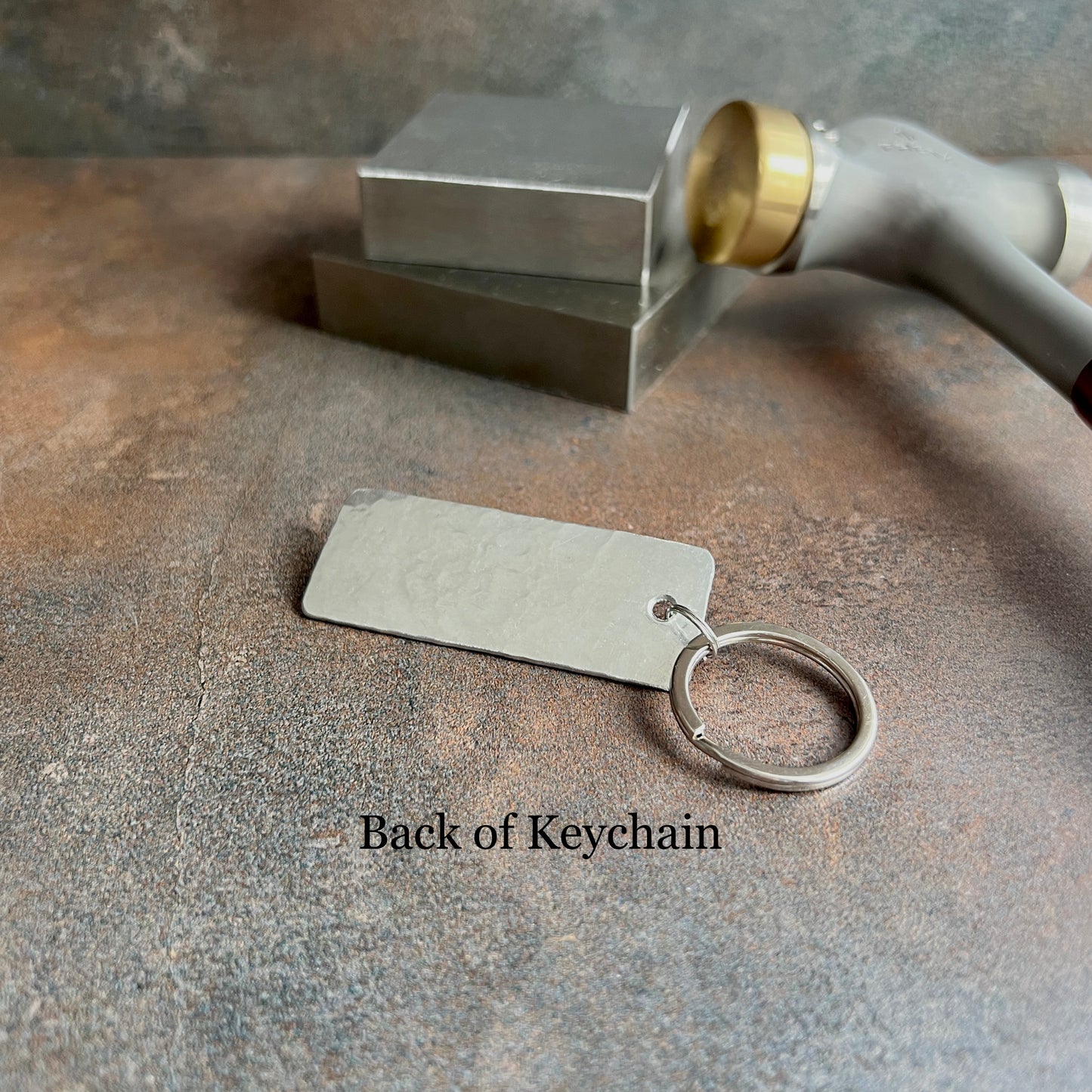 Hand-Stamped Anniversary Keychain – Copper, Bronze, or Pewter