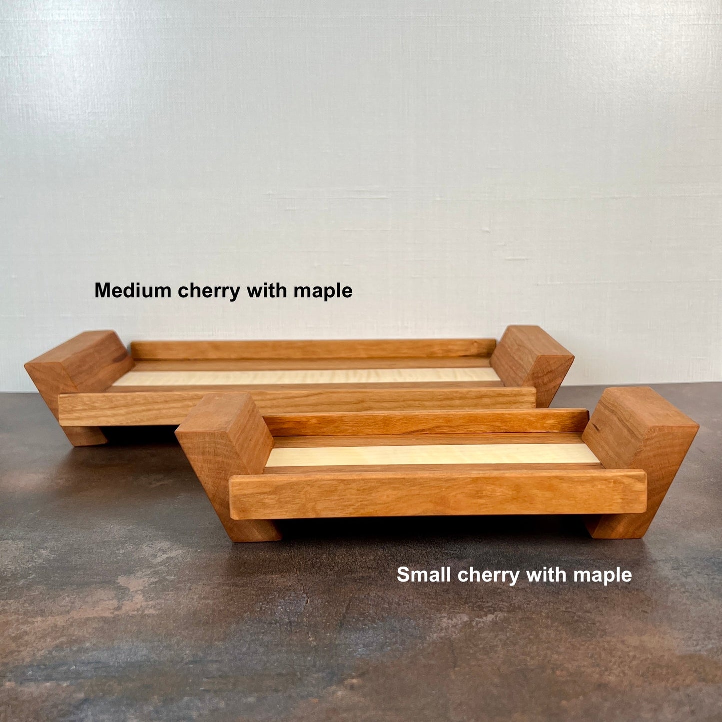 Handcrafted Wood Valet Tray; Modern Solid Wood Catchall Tray for Home