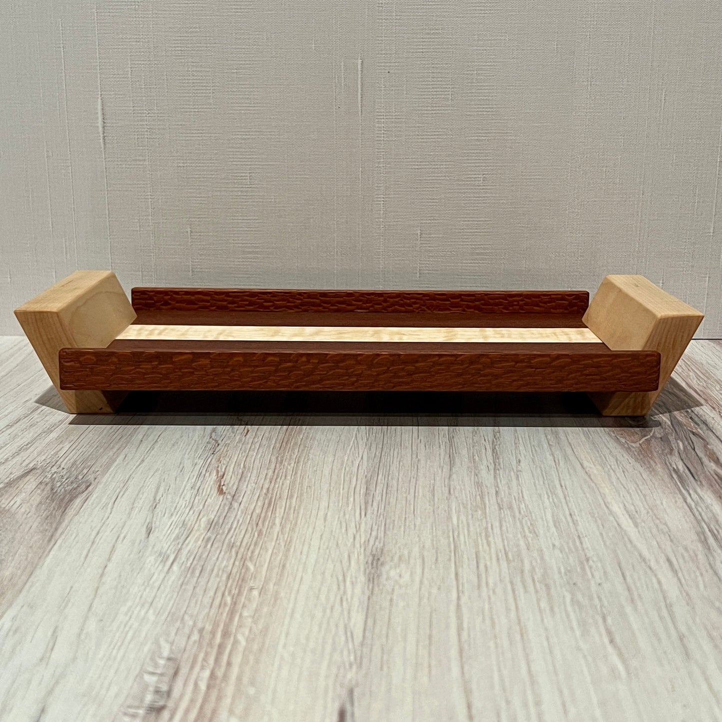 Handcrafted Wood Valet Tray; Modern Solid Wood Catchall Tray for Home