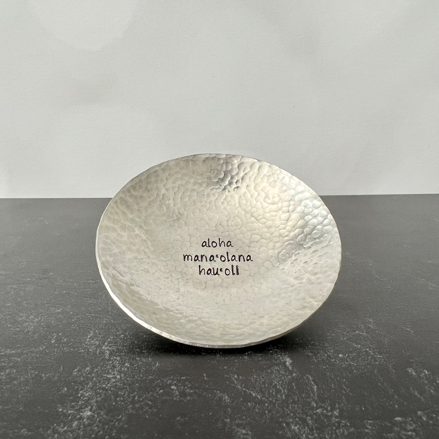 Ring Dish; Personalized Hammered Pewter Unisex Trinket Dish in Two Sizes