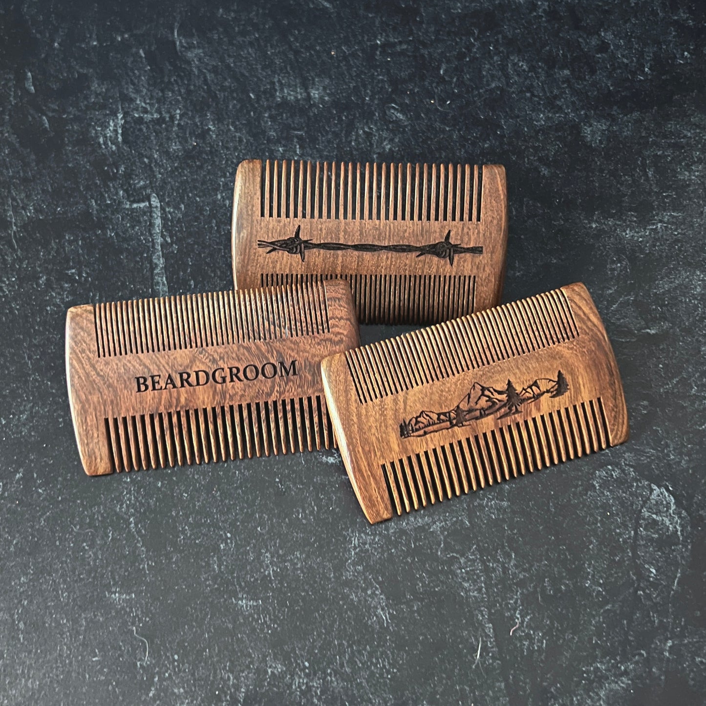 Personalized Beard Comb, Custom Text or Image Engraved Comb and/or Case