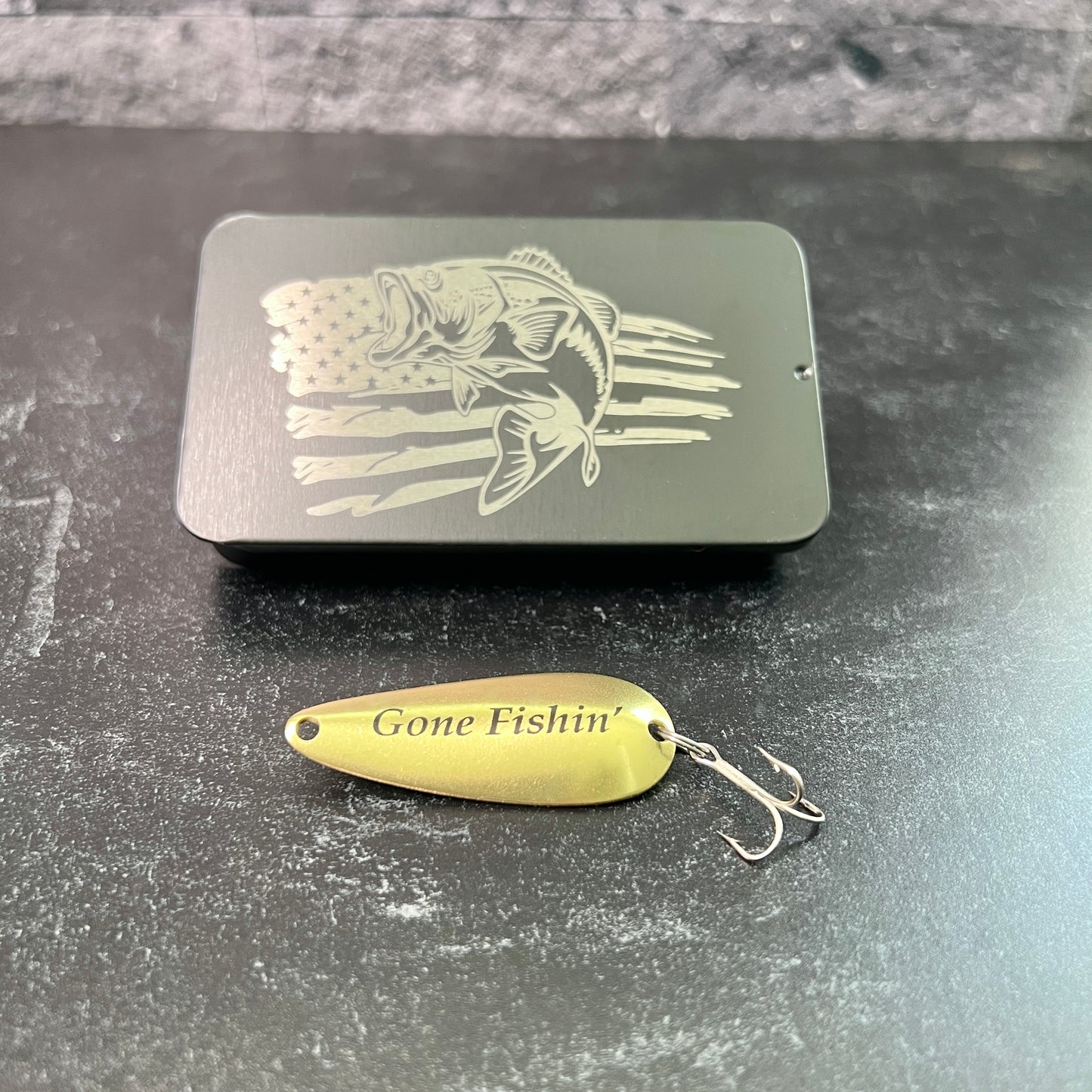 Fishing Gift for Grandpa From Grandkids - Engraved Hook - Christmas Gift Idea - Custom Lure Kit