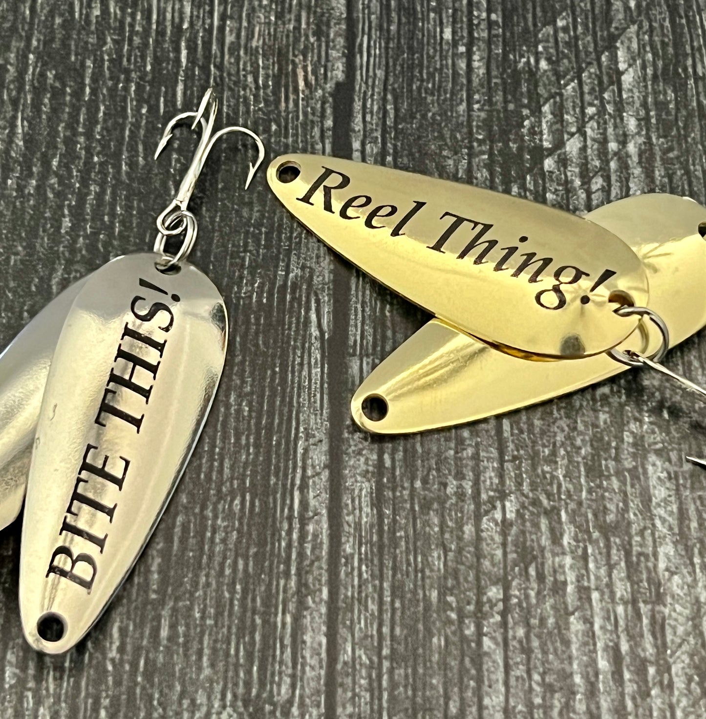 Fishing Lure Gift Set; 2 Custom Lures in Metal Tin